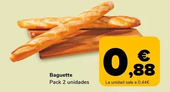 Oferta de Baguette por 0,88€ en Supeco