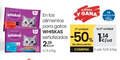 Oferta de Whiskas - En Los Alimentos Para Gatos por 2,29€ en Eroski