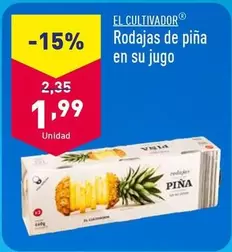 Oferta de El Cultivador - Rodajas De Pina En Su Jugo por 1,99€ en ALDI