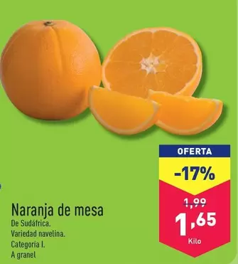 Oferta de Naranja De Mesa por 1,65€ en ALDI