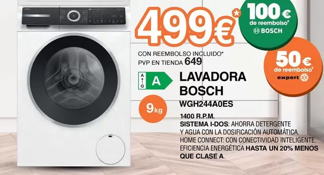 Oferta de Bosch - Lavadora WGH244A0ES  por 499€ en Expert