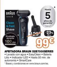 Oferta de Braun - Afeitadora 52B7000SERIE5  por 99€ en Expert