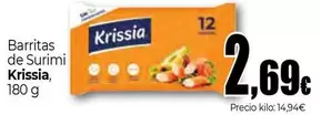 Oferta de Krissia - Barritas De Surimi por 2,69€ en Unide Supermercados