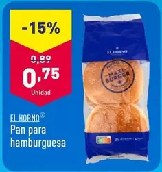 Oferta de El Horno - Pan Para Hamburguesa por 0,75€ en ALDI