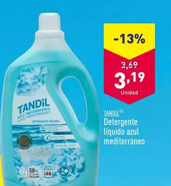 Oferta de Tandil - Detergente Liquido Azul Mediterraneo por 3,19€ en ALDI