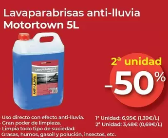 Oferta de Motortown - Lavaparabrisas Anti-Lluvia  por 6,95€ en MotorTown