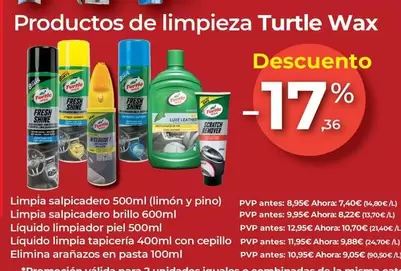 Oferta de Turtle Wax - Productos De Limpieza  por 7,4€ en MotorTown