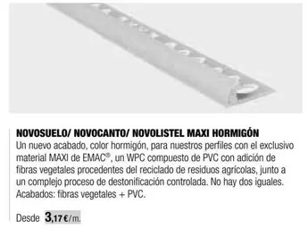 Oferta de PVC - Novosuelo/novocanta/novolistel Maxi Hormigon por 3,17€ en Grup Gamma