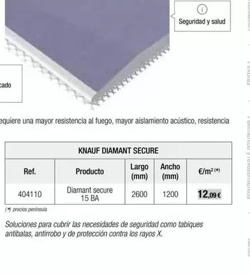 Oferta de Knauf Diamant Secure por 12,09€ en Grup Gamma