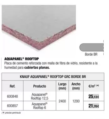 Oferta de Knauf - AquaPanel Rooftop por 21,7€ en Grup Gamma