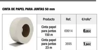 Oferta de Cinta De Papel Para Juntas 50 Mm por 1,64€ en Grup Gamma