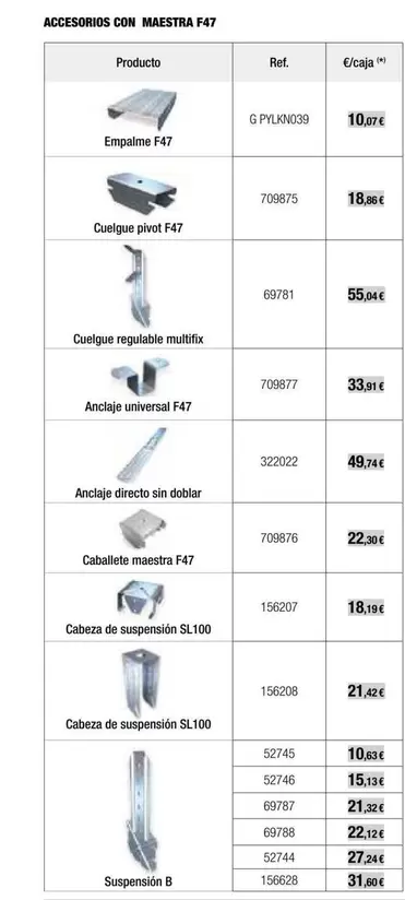 Oferta de Accesorios Con Maestra F47 por 10,07€ en Grup Gamma