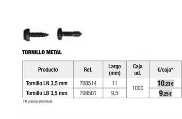 Oferta de Tornillo Metal por 10,23€ en Grup Gamma