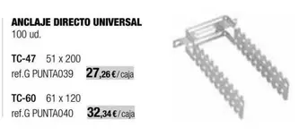 Oferta de Anclaje Directo Universal por 27,26€ en Grup Gamma