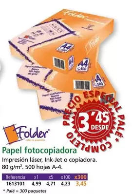 Oferta de Folder - Papel Fotocopiadora por 3,45€ en Folder