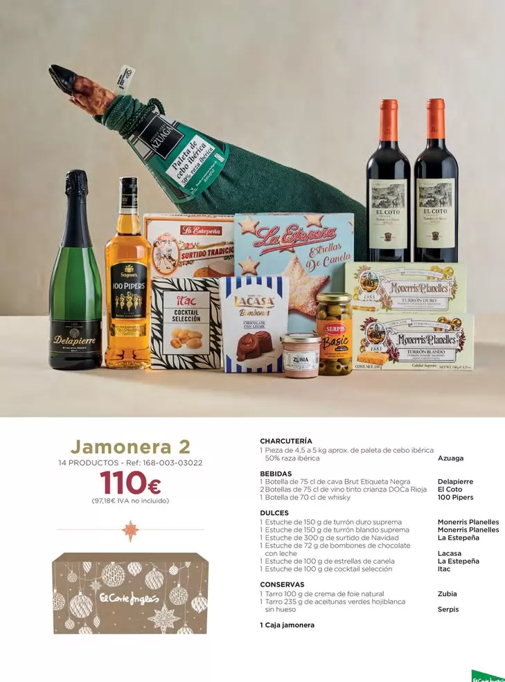 Oferta de 100 pipers - Jamonera 2 por 110€ en El Corte Inglés