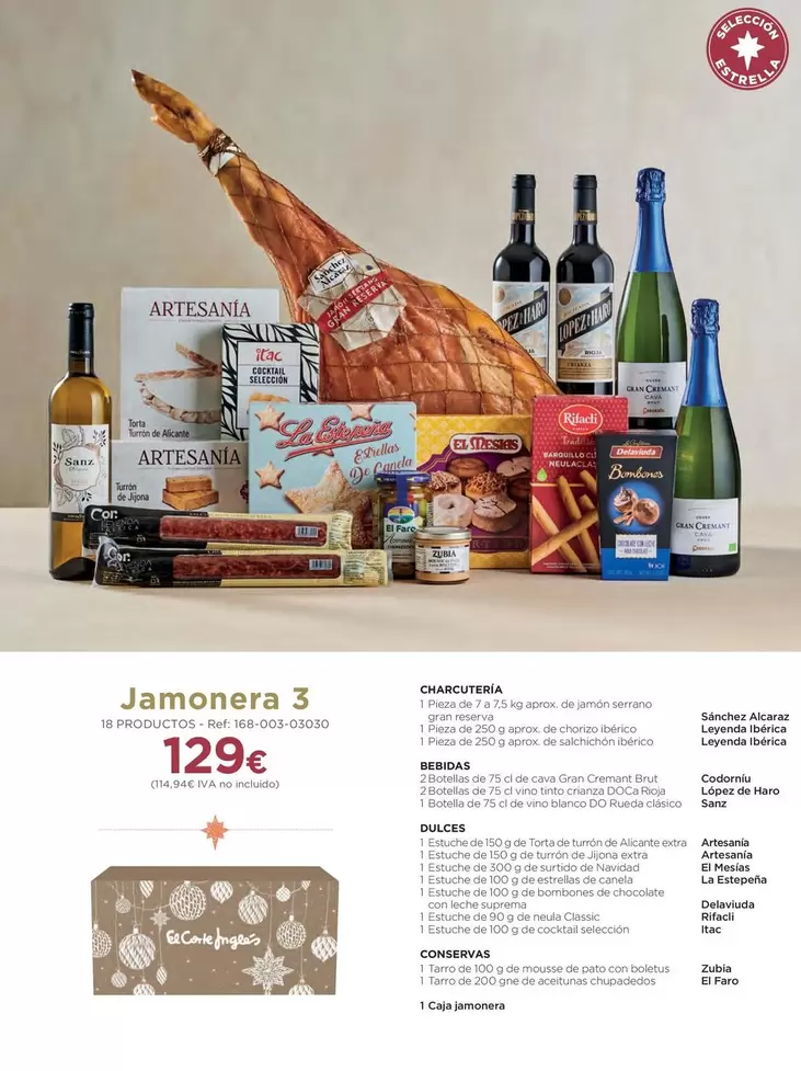 Oferta de Seleccion - Jamocera 3 por 129€ en El Corte Inglés