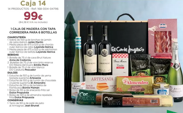 Oferta de Blanco - 1 Caja De Madera Con Tapa Cordero Para 6 Botellas Charcuteria por 99€ en El Corte Inglés