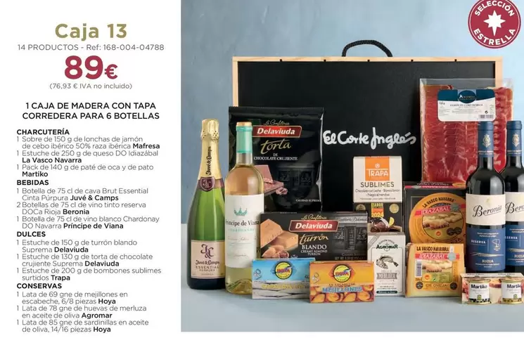 Oferta de Martiko - 1 Caja De Madera Con Tapa Corderar Para 6 Botellas Charcuteria por 89€ en El Corte Inglés