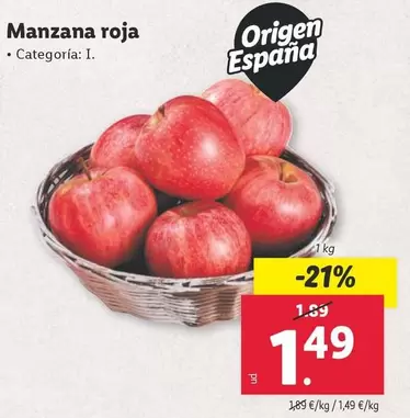 Oferta de Origen - Manzana Roja por 1,49€ en Lidl