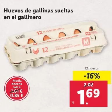 Oferta de Huevos De Gallinas Sueltas En El Gallinero por 1,69€ en Lidl