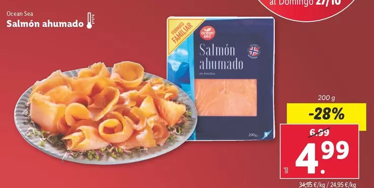 Oferta de Ocean sea - Salmon Ahumado por 4,99€ en Lidl