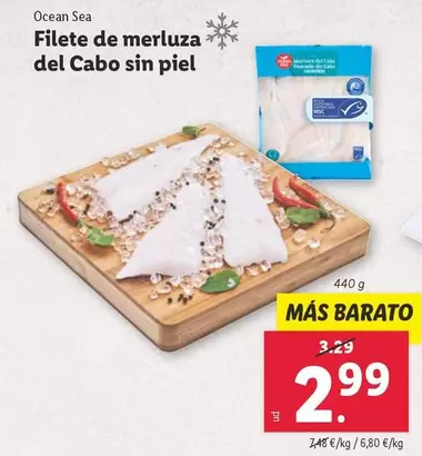 Oferta de Ocean sea - Filete De Merluza Del Cabo Sin Piel por 2,99€ en Lidl