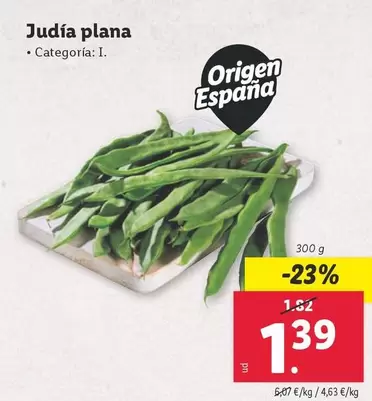 Oferta de Origen - Judía Plana por 1,39€ en Lidl