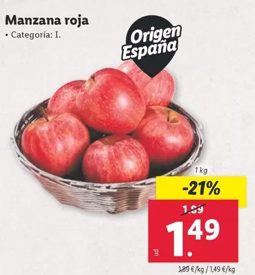 Oferta de Origen - Manzana Roja por 1,49€ en Lidl