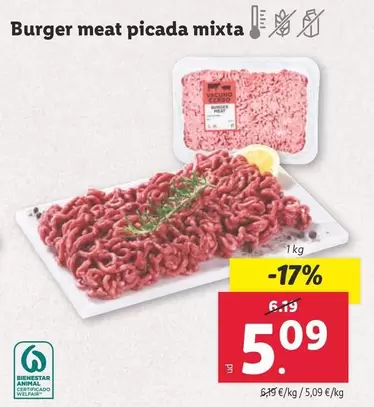 Oferta de Mixta - Burger Meat Picada por 5,09€ en Lidl