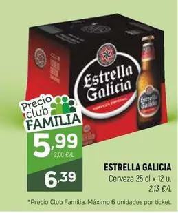 Oferta de Estrella Galicia - Cerveza por 6,39€ en Coviran