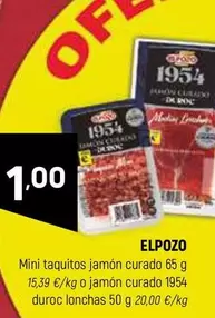 Oferta de Elpozo - Mini Taquitos Jamón Curado por 1€ en Coviran