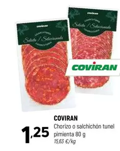 Oferta de Coviran - Chorizo O Salchichon Tunel Pimienta por 1,25€ en Coviran