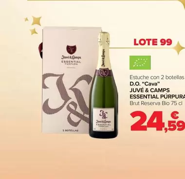 Oferta de Juvé Y Camps - Estuche Con 2 Botellas D.O. "Cava" Essential Purpura por 24,59€ en Carrefour