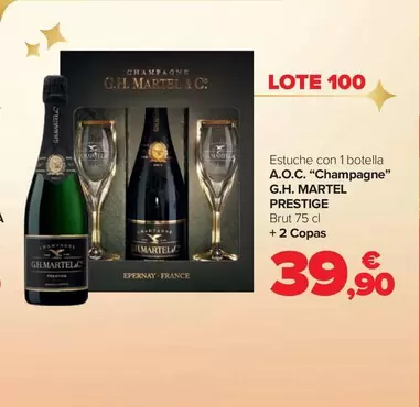 Oferta de G.h. Martel - Lote 100 Estuche Con 1 Botella A.O.C. "Champagne" Prestige por 39,9€ en Carrefour