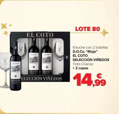 Oferta de El Coto - Lote 80 Estuche Con 2 Botellas D.O.Ca. "Rioja" Selección Viñedos por 14,99€ en Carrefour