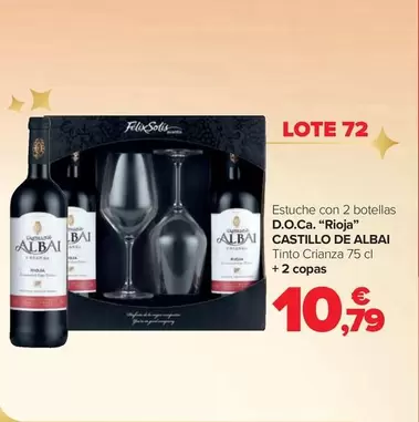 Oferta de Castillo De Albai - Lote 72 Estuche Con 2 Botellas D.O.Ca. "Rioja" por 10,79€ en Carrefour