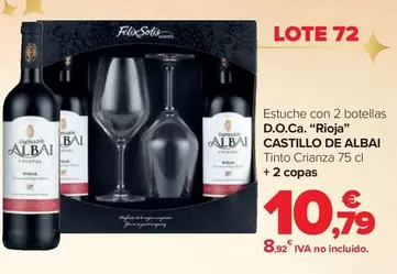 Oferta de Castillo De Albai - Lote 72 Estuche Con 2 Botellas D.O.Ca. "Rioja" por 10,79€ en Carrefour