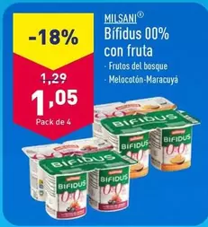 Oferta de Milsani - Bífidus 00% Con Fruta por 1,05€ en ALDI