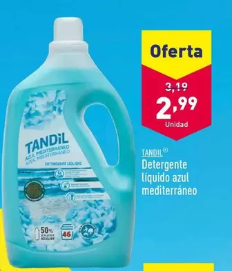 Oferta de Tandil - Detergente Liquido Azul Mediterraneo por 2,99€ en ALDI