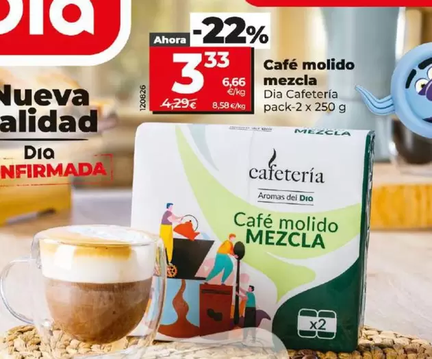 Oferta de Dia Cafeteria - Cafe Molido Mezcla por 3,33€ en Dia