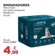 Oferta de Nova Clean - Empapadores por 4,99€ en Kiwoko