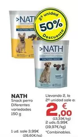 Oferta de Nath - Snack Perro Diferentes Variedades por 3,99€ en Kiwoko