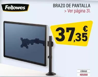 Oferta de Fellowes - Brazo De Pantalla por 37,35€ en Carlin