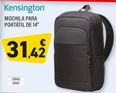 Oferta de Kensington - Mochila Para Portátil De 14" por 31,42€ en Carlin