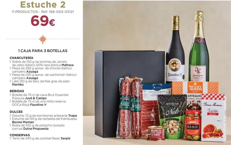 Oferta de Faustino - 1 Caja Para 3 Botellas Charcuteria por 69€ en El Corte Inglés