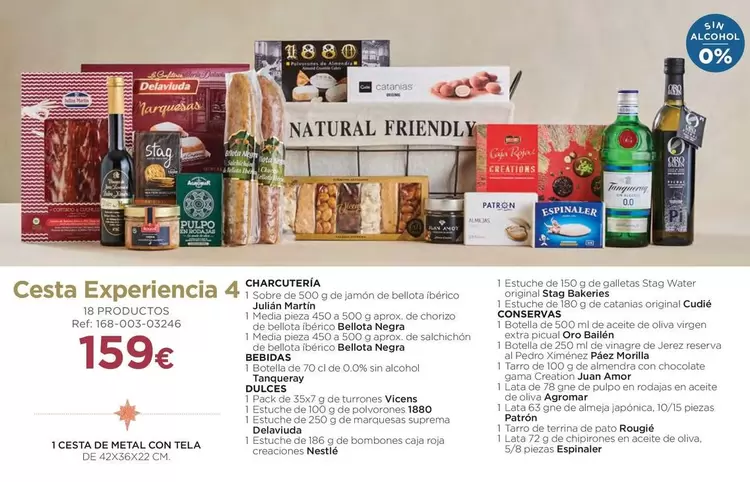 Oferta de Bellota - Cesta Experiencia 4 Chargerdía por 159€ en El Corte Inglés