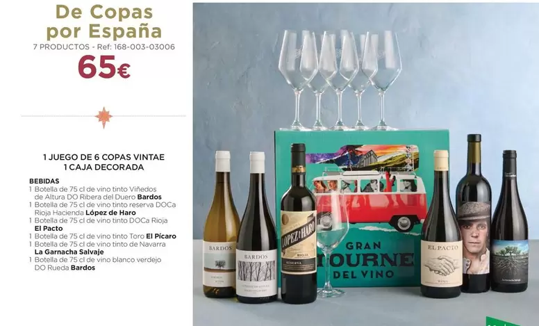 Oferta de Ribera - 1 Juego De 6 Copas Vinta 1 Caja Decorada por 65€ en El Corte Inglés