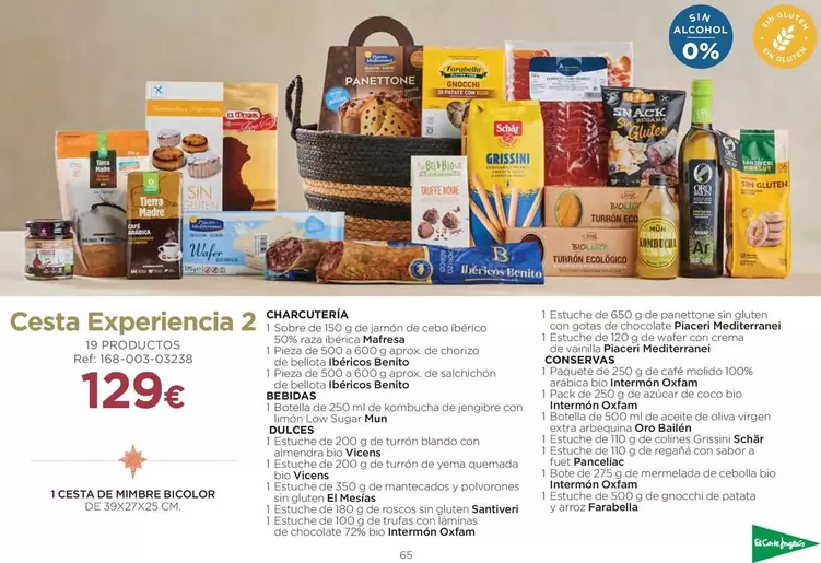 Oferta de Cesta Experiencia 2 Charcuteria por 129€ en El Corte Inglés