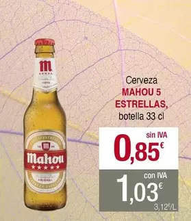 Oferta de Mahou - Cerveza 5 Estrellas por 0,85€ en Masymas